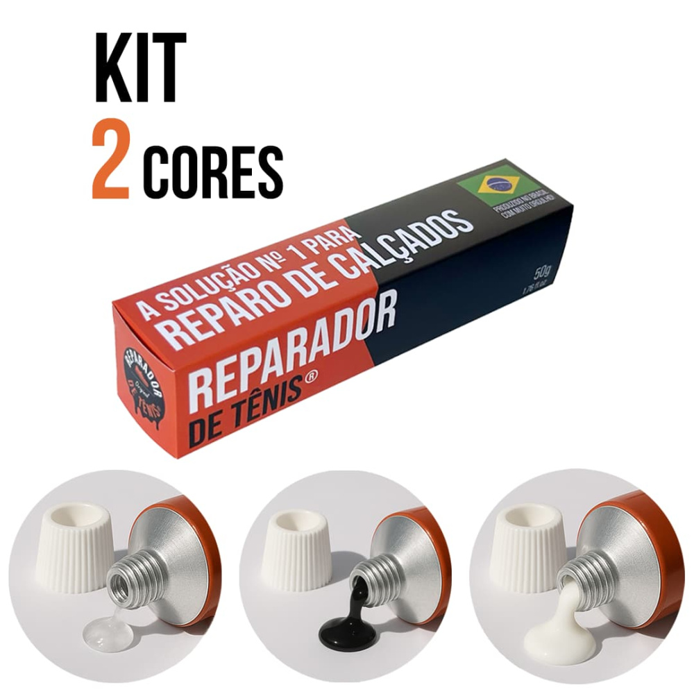 Kit 2 Cores Reparador de Tênis — Preto e Branco